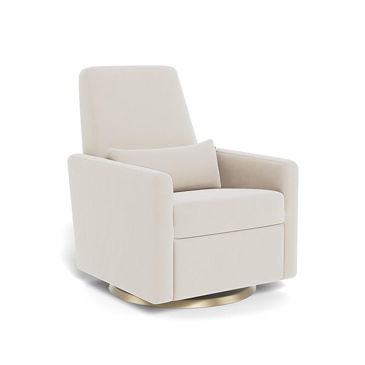 Monte Design - Grano Glider Recliner - Gold Swivel Base-Chairs-No Motorized Recline-Stone Velvet-Posh Baby