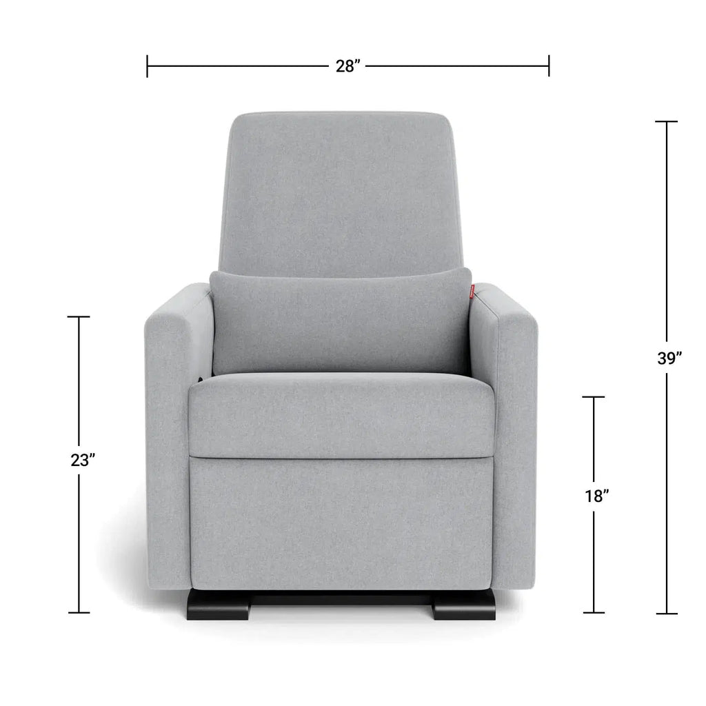 Monte Design - Grano Glider Recliner - Stainless Steel Swivel Base-Chairs-No Motorized Recline-Pebble Grey-Posh Baby