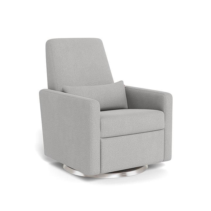 Monte Design - Grano Glider Recliner - Stainless Steel Swivel Base-Chairs-No Motorized Recline-Cloud Grey-Posh Baby