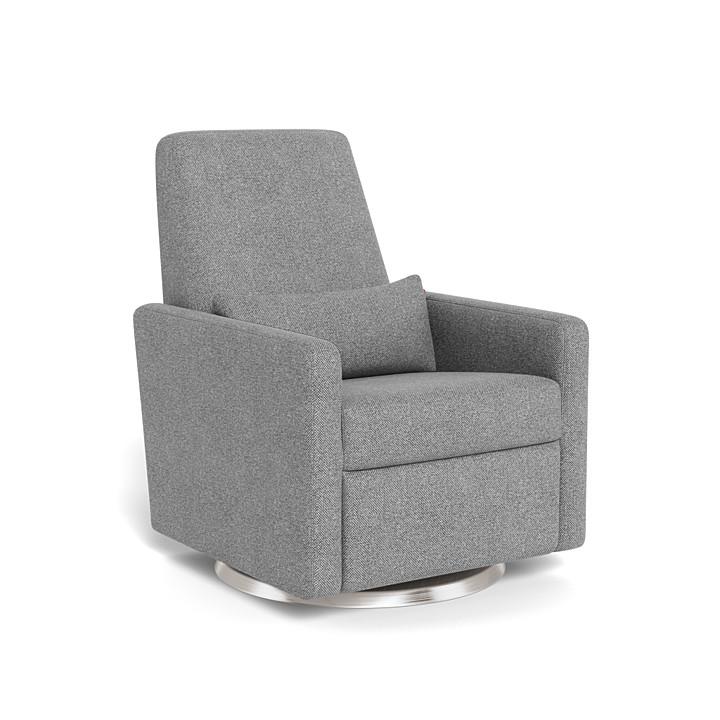 Monte Design - Grano Glider Recliner - Stainless Steel Swivel Base-Chairs-No Motorized Recline-Pepper Grey-Posh Baby