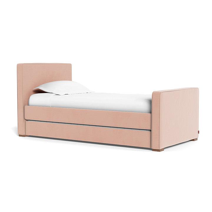Monte Design - Handcrafted Dorma Twin Bed - Blush Velvet-Twin Beds-High Head/Footboard-No Trundle Needed-No Mattress Needed-Posh Baby