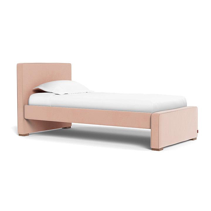 Monte Design - Handcrafted Dorma Twin Bed - Blush Velvet-Twin Beds-High Head/Footboard-No Trundle Needed-No Mattress Needed-Posh Baby