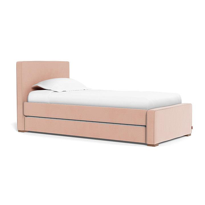 Monte Design - Handcrafted Dorma Twin Bed - Blush Velvet-Twin Beds-High Head/Footboard-No Trundle Needed-No Mattress Needed-Posh Baby