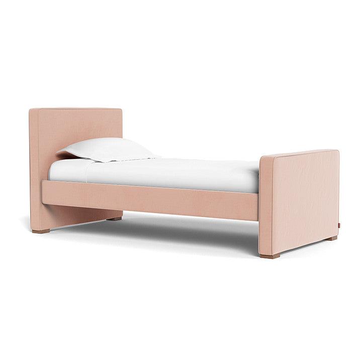Monte Design - Handcrafted Dorma Twin Bed - Blush Velvet-Twin Beds-High Head/Footboard-No Trundle Needed-No Mattress Needed-Posh Baby