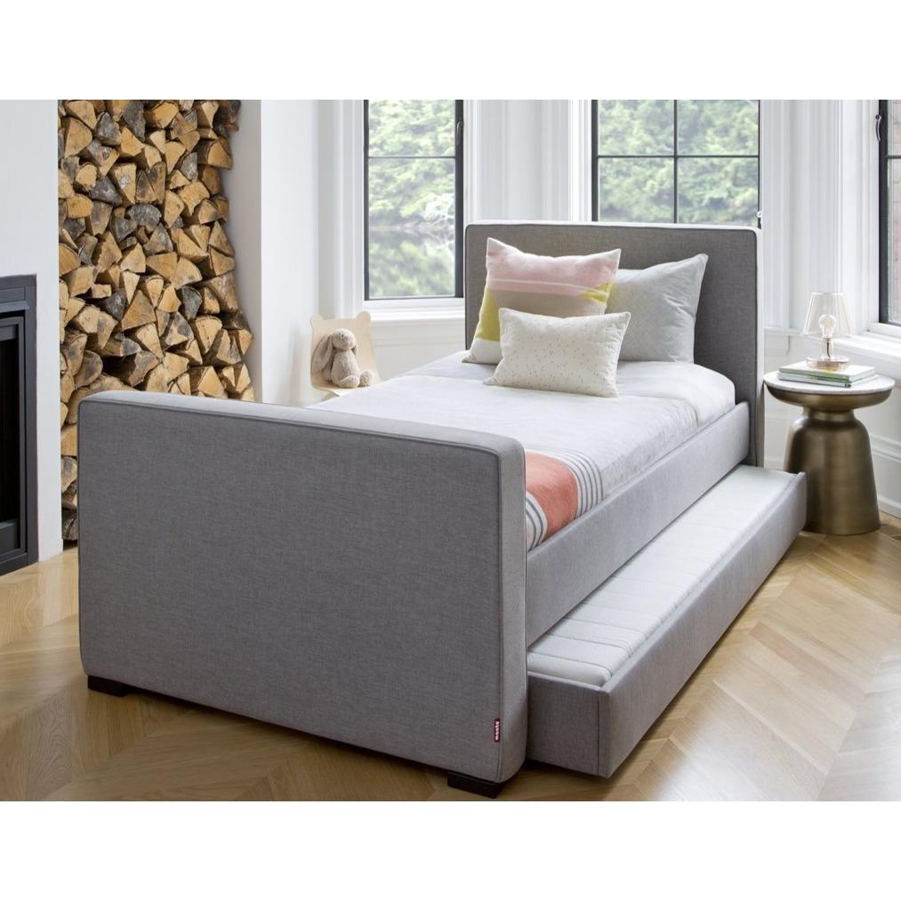 Monte Design - Handcrafted Dorma Twin Bed - Moss Velvet-Big Kid Beds-High Head/Footboard-No Trundle Needed-No Mattress Needed-Posh Baby