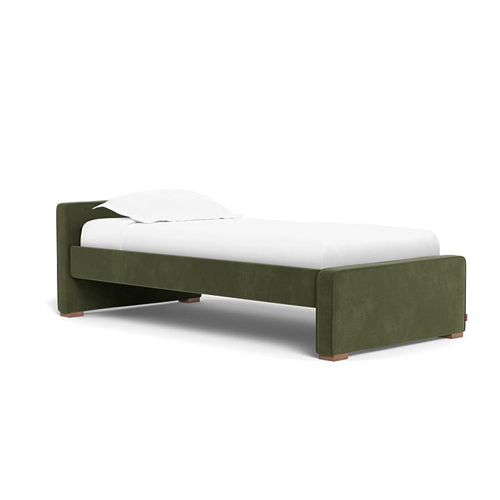 Monte Design - Handcrafted Dorma Twin Bed - Moss Velvet-Big Kid Beds-Low Head/Footboard-No Trundle Needed-No Mattress Needed-Posh Baby