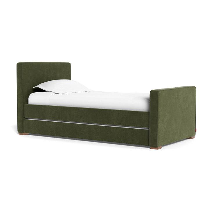 Monte Design - Handcrafted Dorma Twin Bed - Moss Velvet-Twin Beds-High Head/Footboard-No Trundle Needed-No Mattress Needed-Posh Baby
