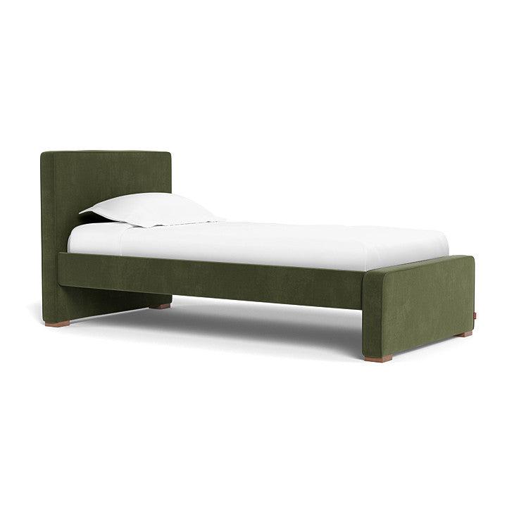 Monte Design - Handcrafted Dorma Twin Bed - Moss Velvet-Twin Beds-High Head/Footboard-No Trundle Needed-No Mattress Needed-Posh Baby