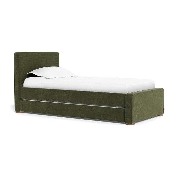 Monte Design - Handcrafted Dorma Twin Bed - Moss Velvet-Twin Beds-High Head/Footboard-No Trundle Needed-No Mattress Needed-Posh Baby