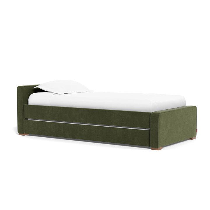 Monte Design - Handcrafted Dorma Twin Bed - Moss Velvet-Twin Beds-High Head/Footboard-No Trundle Needed-No Mattress Needed-Posh Baby