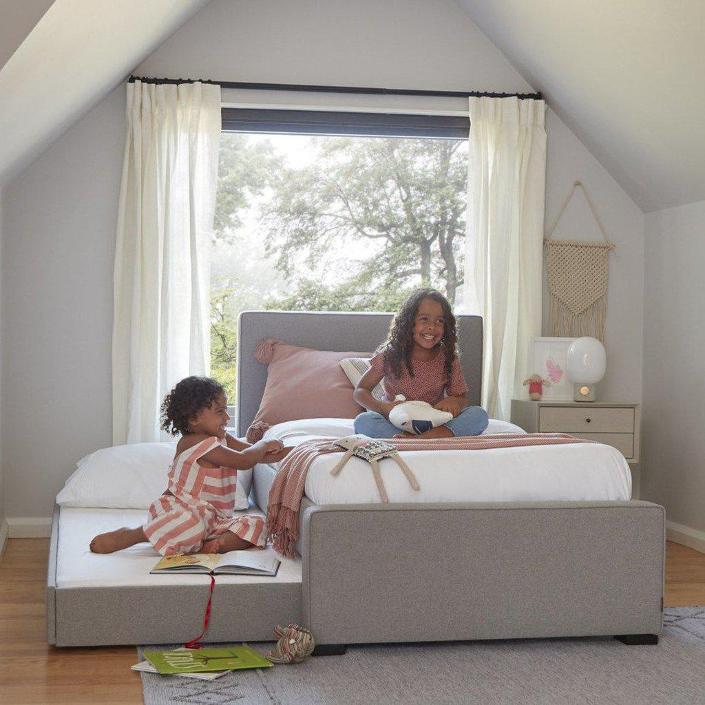 Monte Design - Handcrafted Dorma Twin Bed - Moss Velvet-Twin Beds-High Head/Footboard-No Trundle Needed-No Mattress Needed-Posh Baby