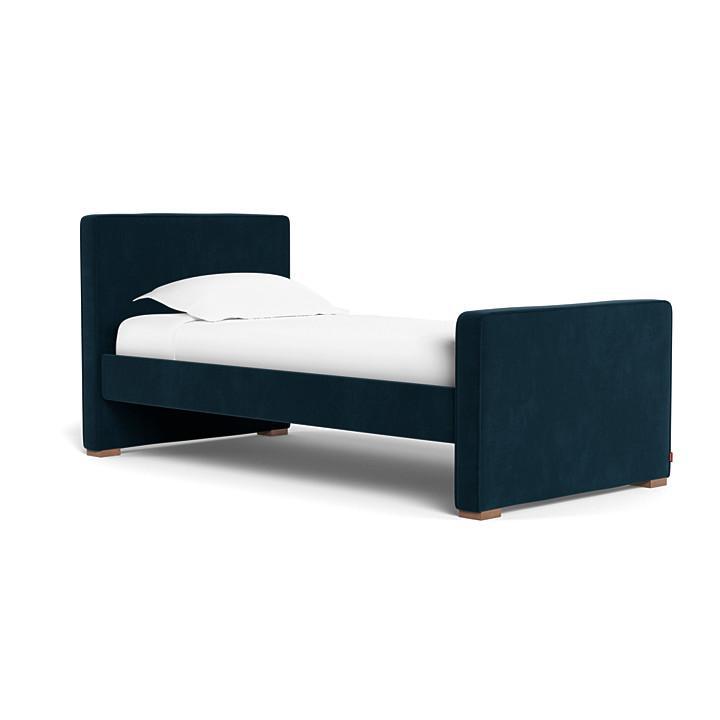 Monte Design - Handcrafted Dorma Twin Bed - Navy Velvet-Big Kid Beds-High Head/Footboard-No Trundle Needed-No Mattress Needed-Posh Baby