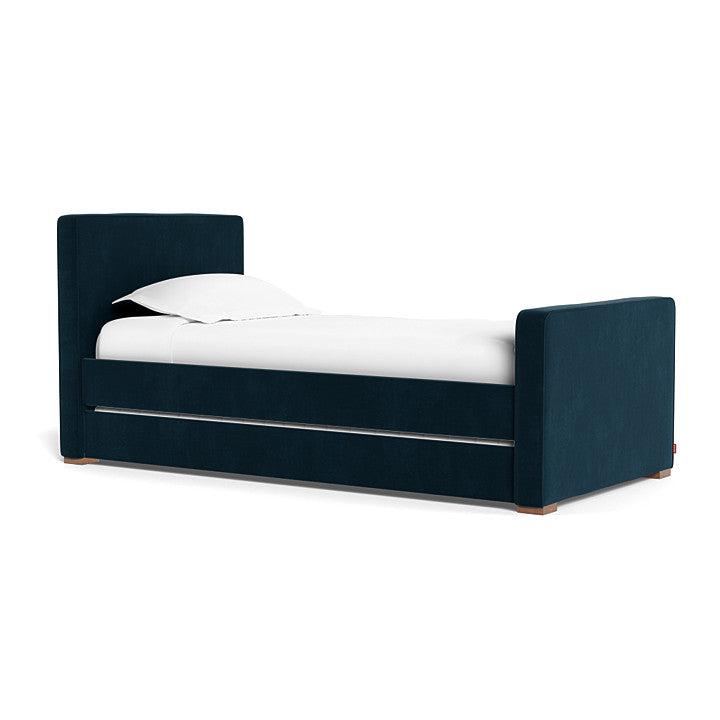 Monte Design - Handcrafted Dorma Twin Bed - Navy Velvet-Twin Beds-High Head/Footboard-No Trundle Needed-No Mattress Needed-Posh Baby