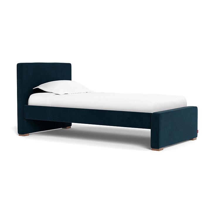 Monte Design - Handcrafted Dorma Twin Bed - Navy Velvet-Twin Beds-High Head/Footboard-No Trundle Needed-No Mattress Needed-Posh Baby