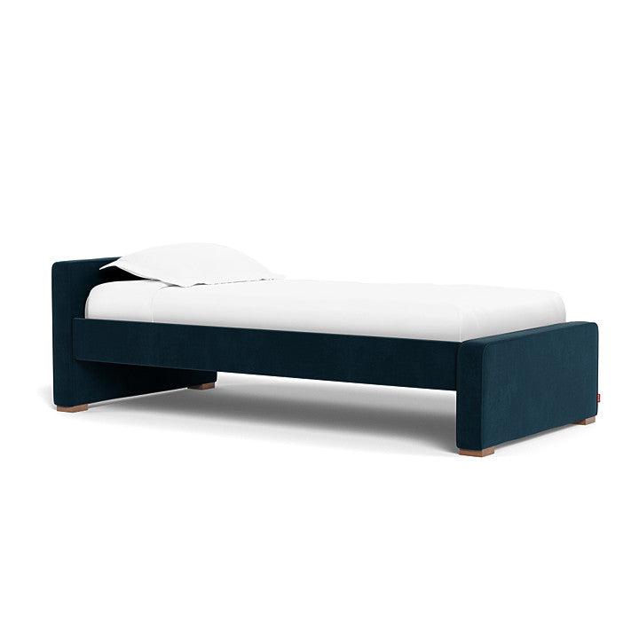 Monte Design - Handcrafted Dorma Twin Bed - Navy Velvet-Twin Beds-High Head/Footboard-No Trundle Needed-No Mattress Needed-Posh Baby