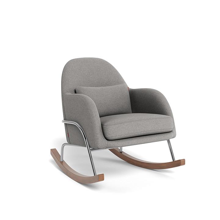 Monte Design - Jackie Rocker - Chrome Base-Chairs-Light Grey Wool-Posh Baby