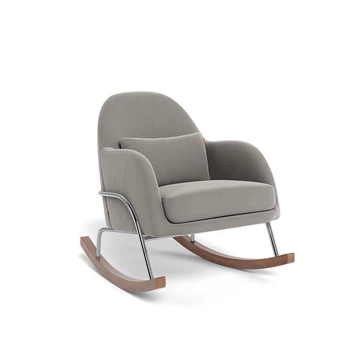 Monte Design - Jackie Rocker - Chrome Base-Chairs-Mineral Grey Velvet-Posh Baby