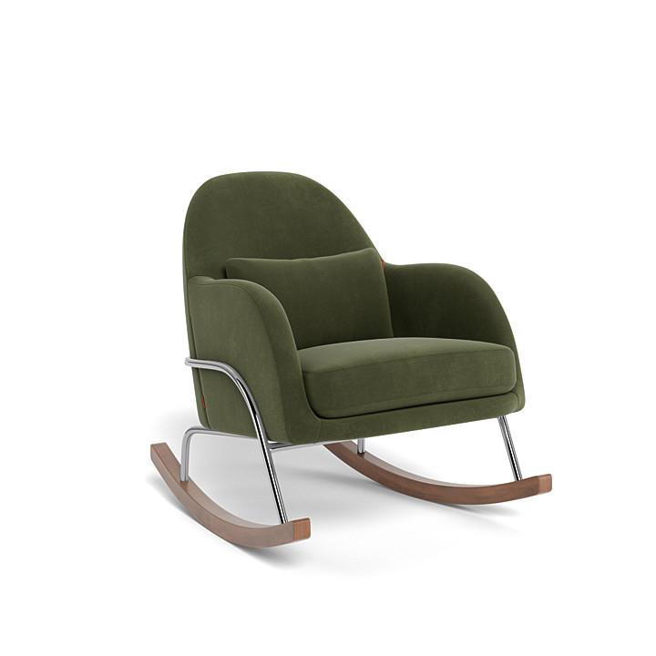 Monte Design - Jackie Rocker - Chrome Base-Chairs-Moss Green Velvet-Posh Baby