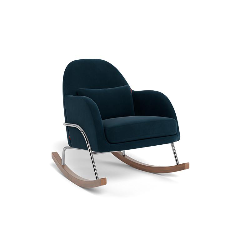 Monte Design - Jackie Rocker - Chrome Base-Chairs-Navy Velvet-Posh Baby