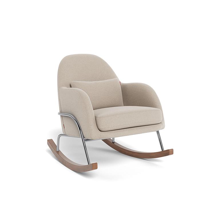 Monte Design - Jackie Rocker - Chrome Base-Chairs-Oatmeal Wool-Posh Baby