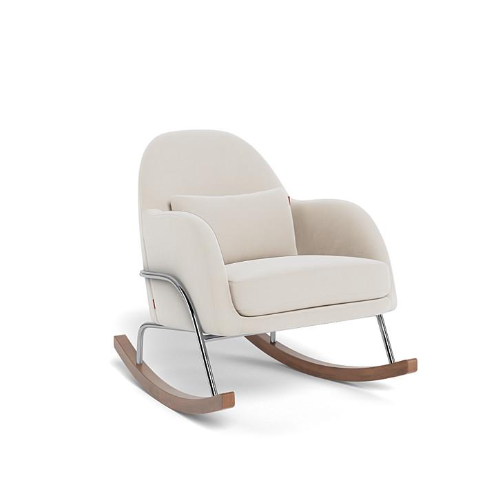 Monte Design - Jackie Rocker - Chrome Base-Chairs-Stone Velvet-Posh Baby