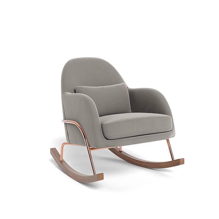 Monte Design - Jackie Rocker - Rose Gold Copper Base-Chairs-Mineral Grey Velvet-Posh Baby