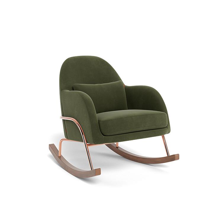 Monte Design - Jackie Rocker - Rose Gold Copper Base-Chairs-Moss Green Velvet-Posh Baby
