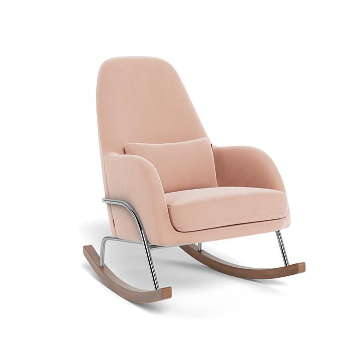 Monte Design - Jackson Rocker - Chrome Base-Chairs-Blush Velvet-Posh Baby