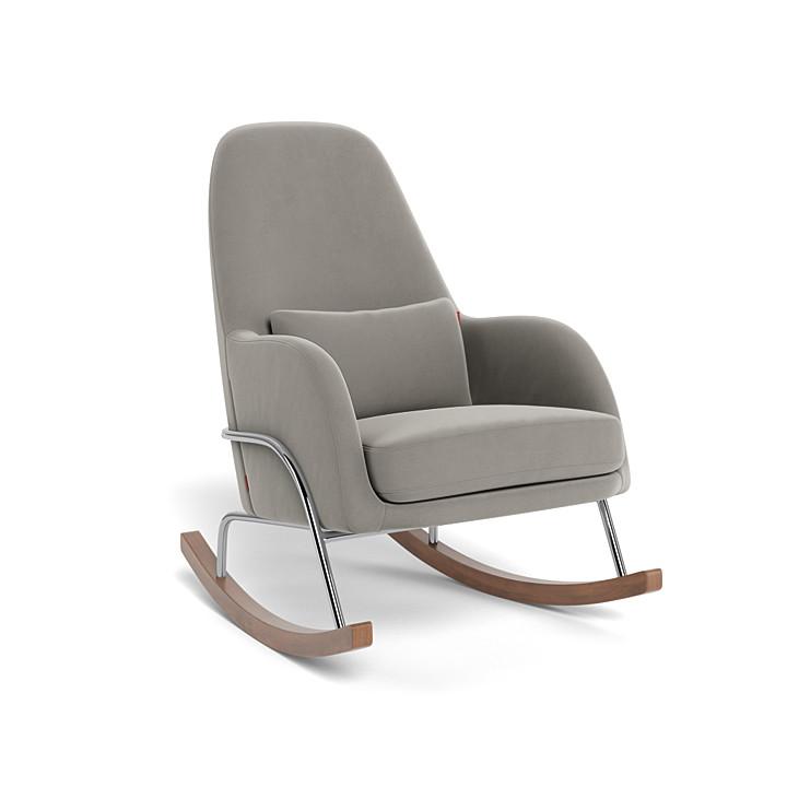 Monte Design - Jackson Rocker - Chrome Base-Chairs-Mineral Grey Velvet-Posh Baby