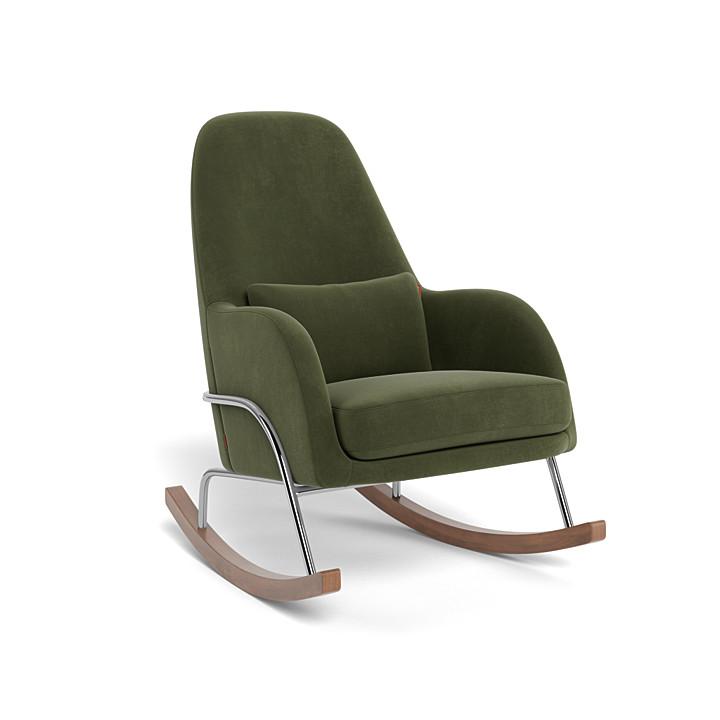 Monte Design - Jackson Rocker - Chrome Base-Chairs-Moss Green Velvet-Posh Baby
