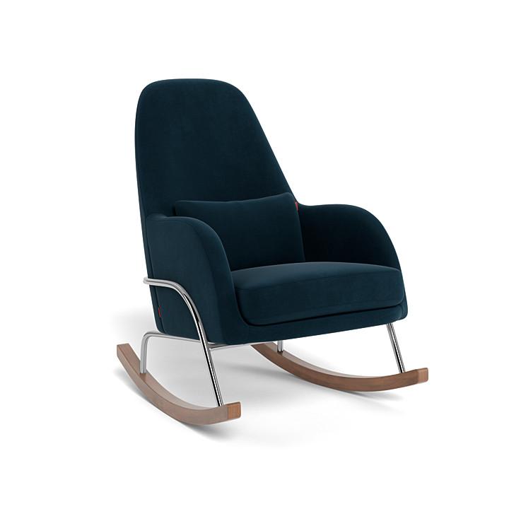 Monte Design - Jackson Rocker - Chrome Base-Chairs-Navy Velvet-Posh Baby