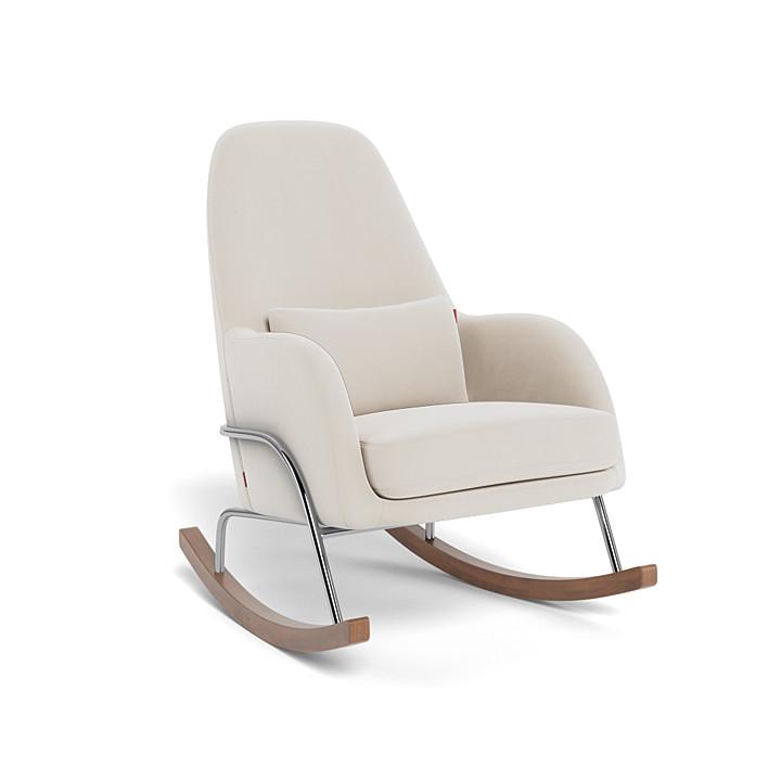 Monte Design - Jackson Rocker - Chrome Base-Chairs-Stone Velvet-Posh Baby