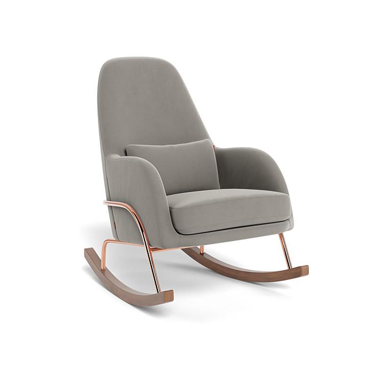Monte Design - Jackson Rocker - Rose Gold Copper Base-Chairs-Mineral Grey Velvet-Posh Baby