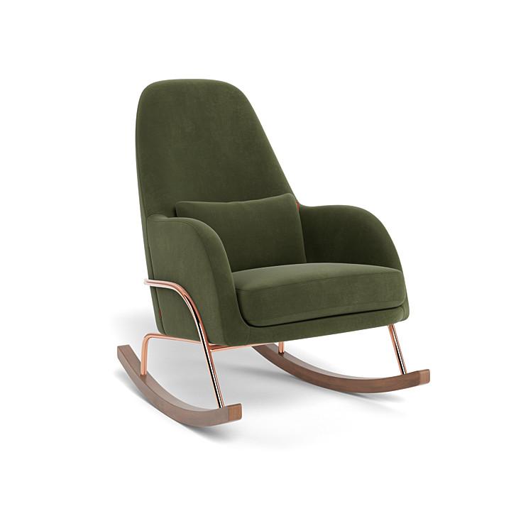 Monte Design - Jackson Rocker - Rose Gold Copper Base-Chairs-Moss Green Velvet-Posh Baby