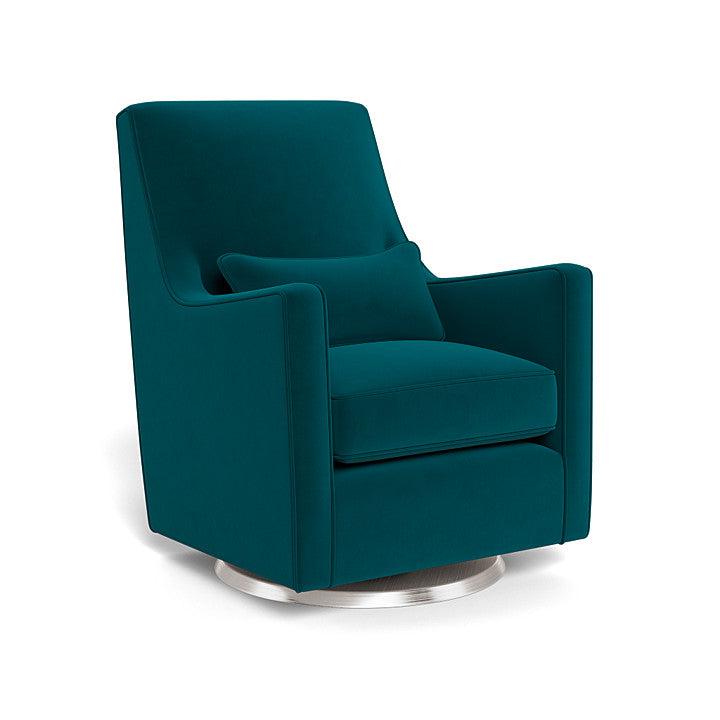 Monte Design - Luca Glider - Brushed Silver Swivel Base-Chairs-Dune Heathered-Posh Baby