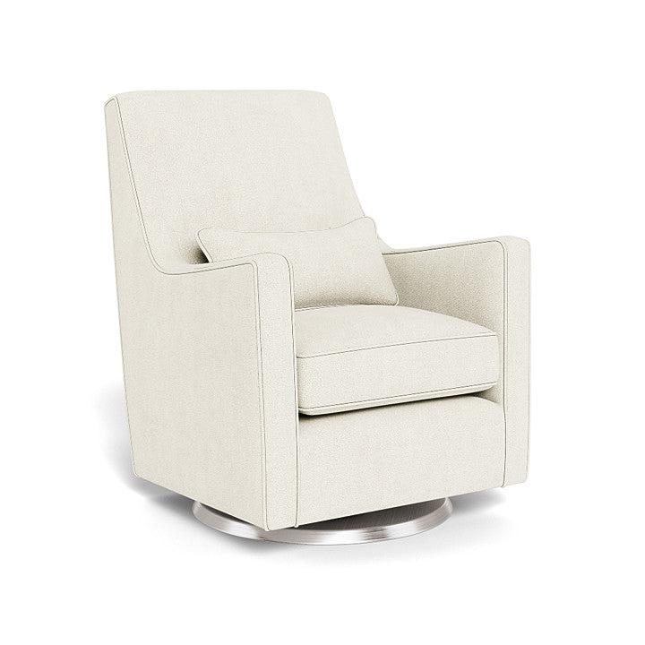 Monte Design - Luca Glider - Brushed Silver Swivel Base-Chairs-Dune Heathered-Posh Baby