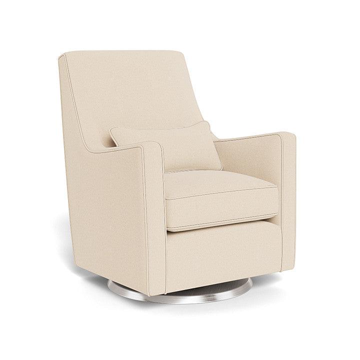 Monte Design - Luca Glider - Brushed Silver Swivel Base-Chairs-Dune Heathered-Posh Baby