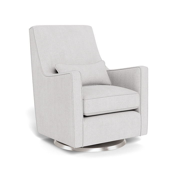 Monte Design - Luca Glider - Brushed Silver Swivel Base-Chairs-Dune Heathered-Posh Baby