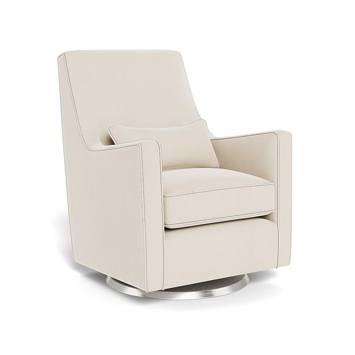 Monte Design - Luca Glider - Brushed Silver Swivel Base-Chairs-Dune Heathered-Posh Baby