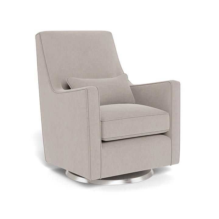 Monte Design - Luca Glider - Brushed Silver Swivel Base-Chairs-Dune Heathered-Posh Baby