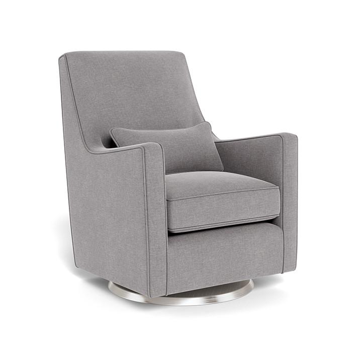 Monte Design - Luca Glider - Brushed Silver Swivel Base-Chairs-Dune Heathered-Posh Baby