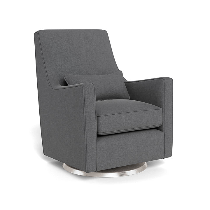 Monte Design - Luca Glider - Brushed Silver Swivel Base-Chairs-Dune Heathered-Posh Baby