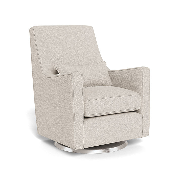 Monte Design - Luca Glider - Brushed Silver Swivel Base-Chairs-Dune Heathered-Posh Baby