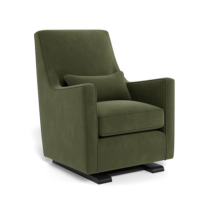 Monte Design - Luca Glider - Espresso Base-Chairs-Moss Green Velvet-Posh Baby