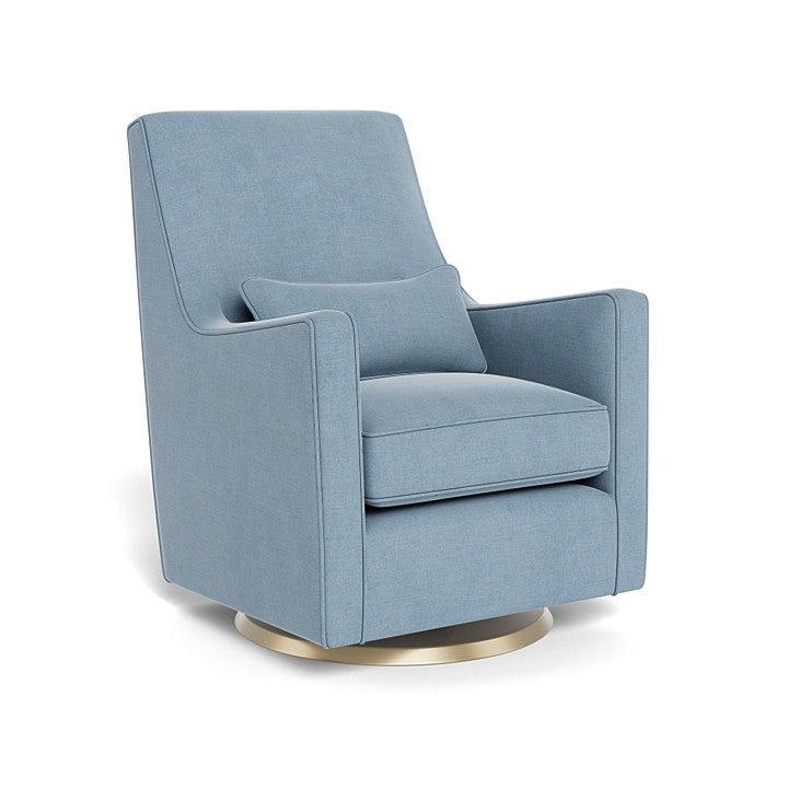 Monte Design - Luca Glider - Gold Swivel Base-Chairs-Pebble Grey-Posh Baby