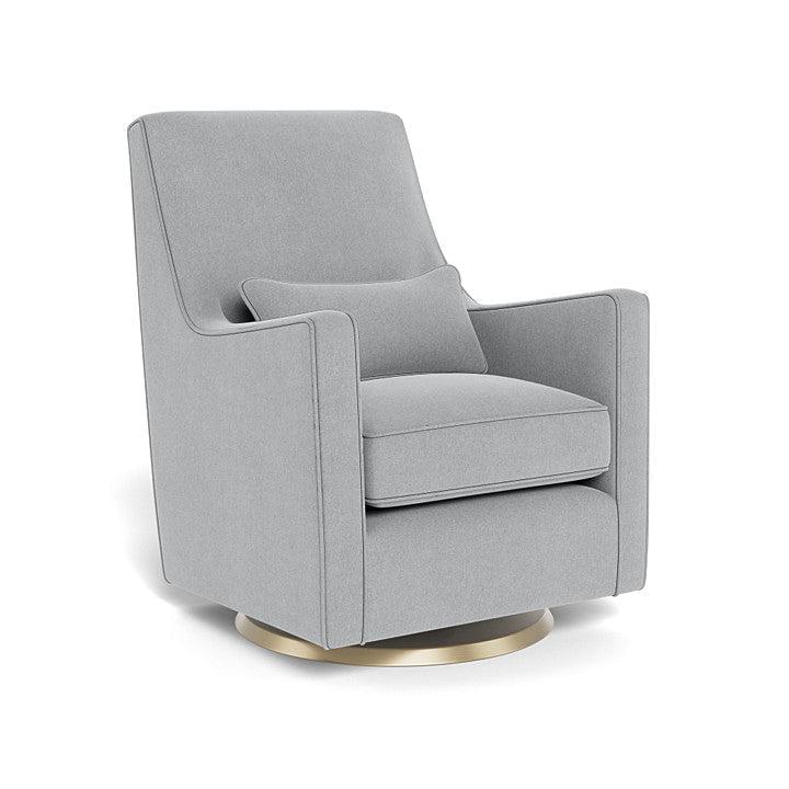 Monte Design - Luca Glider - Gold Swivel Base-Chairs-Pebble Grey-Posh Baby