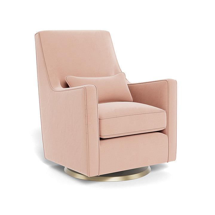 Monte Design - Luca Glider - Gold Swivel Base-Chairs-Blush Velvet-Posh Baby
