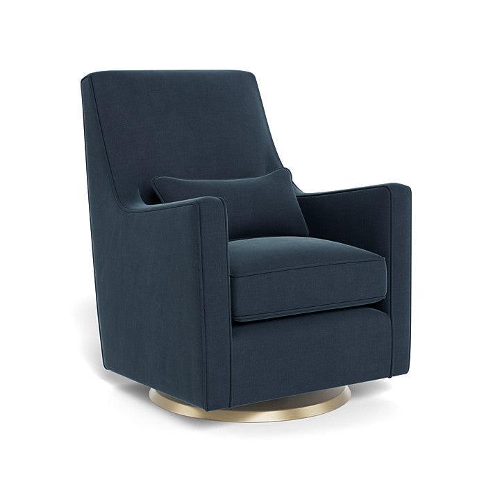 Monte Design - Luca Glider - Gold Swivel Base-Chairs-Midnight Blue-Posh Baby