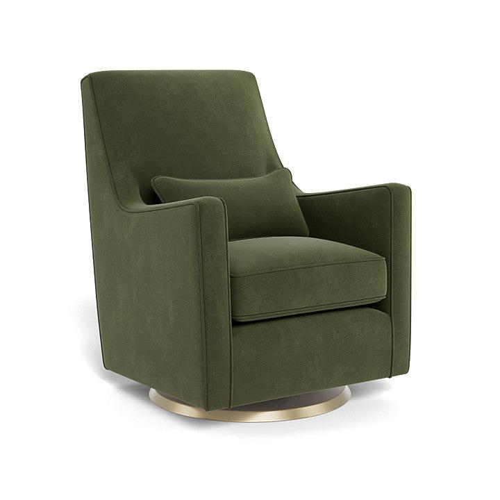 Monte Design - Luca Glider - Gold Swivel Base-Chairs-Moss Green Velvet-Posh Baby
