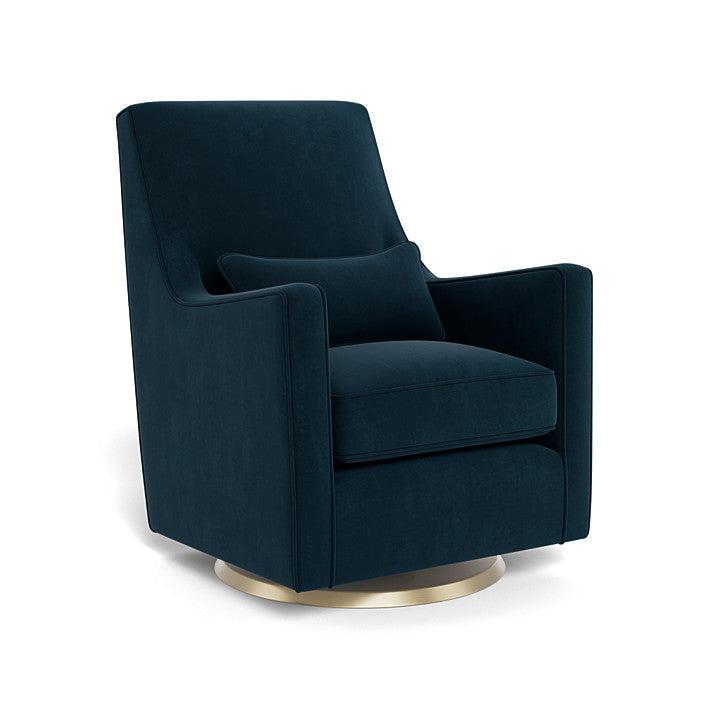 Monte Design - Luca Glider - Gold Swivel Base-Chairs-Navy Velvet-Posh Baby